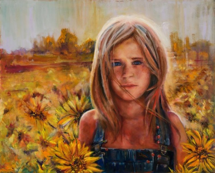 GIRL IN THE SUNFLOWERS